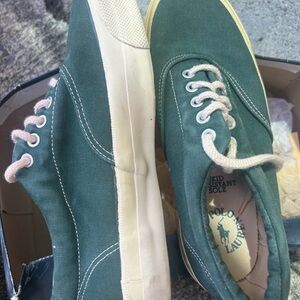 Vintage Polo Ralph Lauren Green Canvas Sneakers